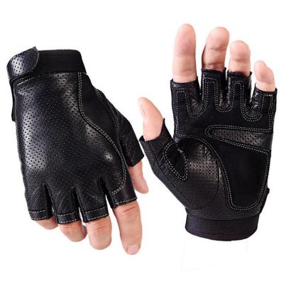 China Men And Women Breathable Real Goatskin Leather Single Finger Driving Fishing Gloves for sale