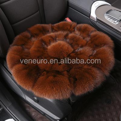 China Wholesale Fox Round Soft Square Fur Cushion Soft Square Chair Real Fur Cushion Felt Cushion for sale