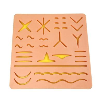 China Best Selling Durable and Tear Resistant Silicone Suture Pad Big With Wounds For Nurse Training Use Suture Training Pad for sale