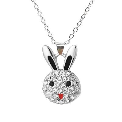 China 2023 NEW FASHIONABLE years of soft glitter Diamond Rabbit Clavicle Chain Pendant necklace native temperament bunny rabbit for sale