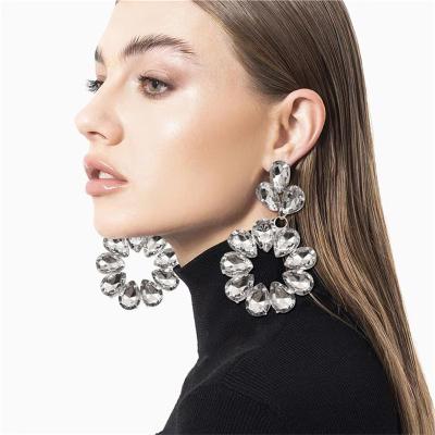 China TRENDY fashion accessories exaggerated round rhinestone earrings European and American trend full Diamond Earrings Women Style Earrings for sale