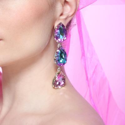 China FASHIONABLE HOT SALE Premium Multilayer Feeling Earrings Temperament Diamond Embedding Earrings Fashion Personality Droplet Earrings for sale