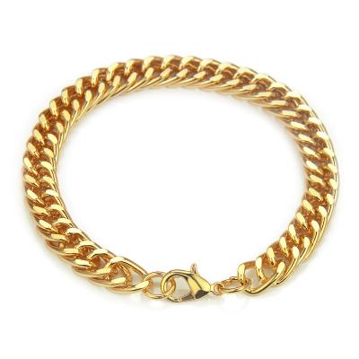 China Hot seller punk exaggerated men's and women's bracelet trend hip-hop fashion aggressive thick bracelet plated with 18K gold bracelet for sale