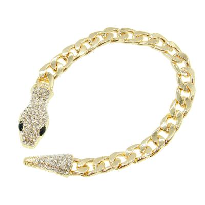 China Red Fashion Trend Network Jewelry Bracelet Accessories Personalized Diamond Snake Head Magnet Bracelet Punk Creative Bangle for sale