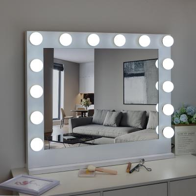 China 2020 Dimmable Hollywood Vanity Lights Makeup Vanity Mirror 14 LED Bulbs Lighted Hanging Vanity Mirror for sale