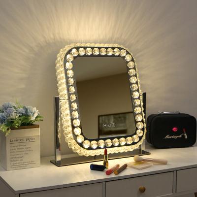 China Hollywood Lighted Mirror With Lights Large Rectangle Crystal Vanity Mirror Lighted Vanity Mirror With Lights for sale