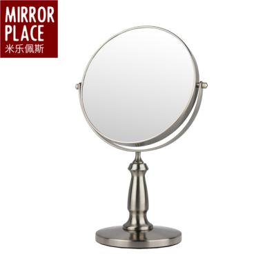 China Large Circular Two Way Pedestal Hotel Magnifying Stainless Mirror for sale