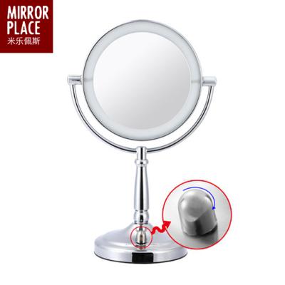 China Lighted LED Lighted Vanity Makeup Mirror With Double Sided Mirror for sale