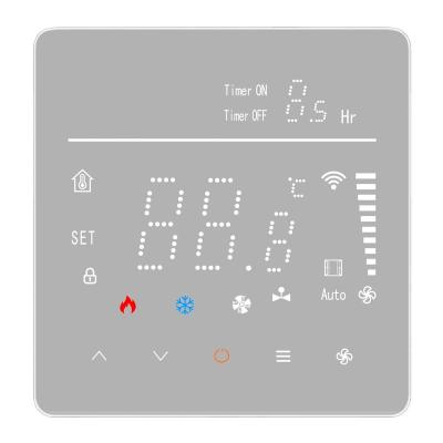 China Modern Smart Digital Touch Screen Thermostat Tuya App With RS485 Programmable AC HVAC Fan Coil Thermostat Controller 220V for sale