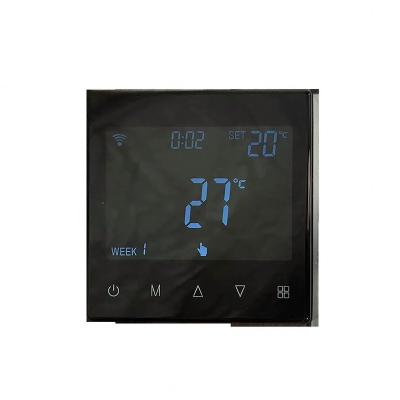 China Modern black LCD smart touch screen WiFi programmable digital thermostat can be controlled by tuya APP for sale