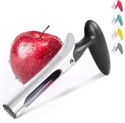 China Stocked 2023 Hot Selling Stainless Steel Apple Pear Core Remover Tool With Sharp Serrated Blade for sale