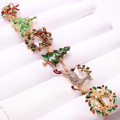 China Stocked 6 Pcs Pearl Metal Table Decoration Napkin Holder Rings for Christmas Wedding Holiday Table Settings for sale