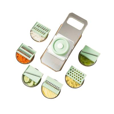 China Stocked New Design Multifunctional Vegetable Cutter Slicer Dicer with Stainless Steel Chopping Board for sale