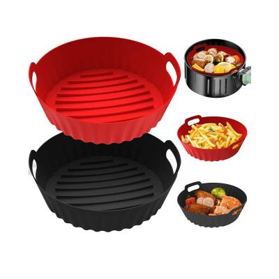 China Stocked Reusable Silicone Bakeware Air Fryer Silicone Pot Bake Trays for sale