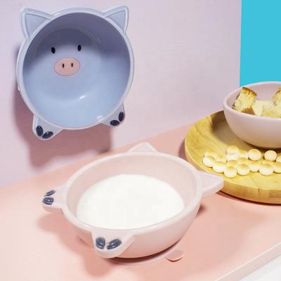 China Portable BPA Free Eco-Friendly Baby Safe Leakproof Silicone Non Slip Feeding Bowl With Suction Lid Silicone Bowl For Babies for sale