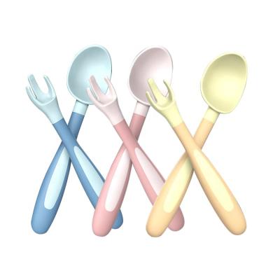 China Hot Selling BPA Free Eco-Friendly Baby Silicone Tableware Kids CSUE Amazon Silicone Spoons and Fork Silicon Set for sale