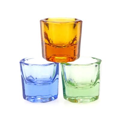 China Durable colorful glass cup for place dental medicine glass dappen dish glass medicine cup dental cup for sale