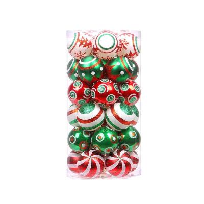 China Festival Stuff Hot Sale Christmas Ball Ornaments 30pcs 6cm Unbreakable Christmas Tree Balls For Christmas Tree Halloween Ornaments Hooks Included for sale