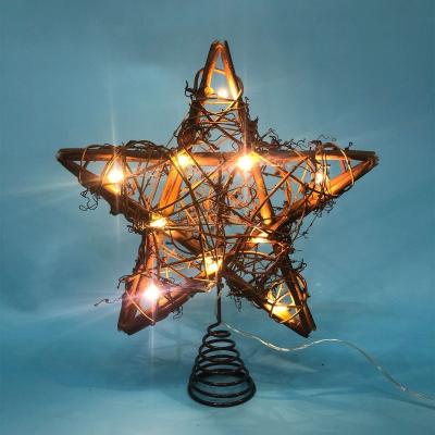 China Christmas Day Decorative Christmas Tree Topper, Christmas Lighted Treetop with 10 Lights Christmas Decorations for Christmas Tree Home for sale