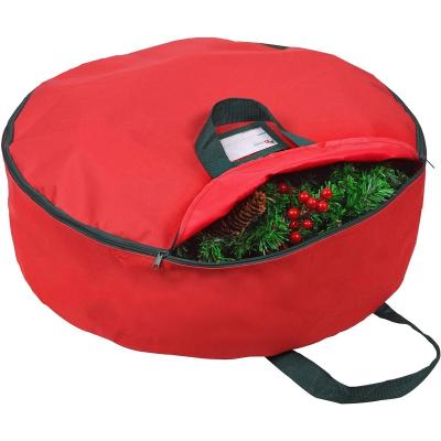 China Sustainable Christmas Wreath Storage Bag - Handles Made Of Durable 600D Oxford Polyester Materials Storage Bag, 24