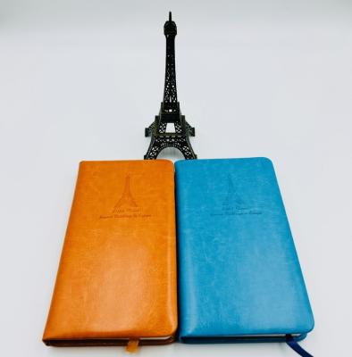 China Dairy Eiffel Tower Style Embossed Customizable PU Leather Cover Notebook for sale