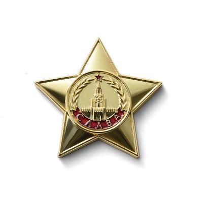 China Die Casting Star Shaped Medals / Custom Engraved Medallions For Company Activities for sale