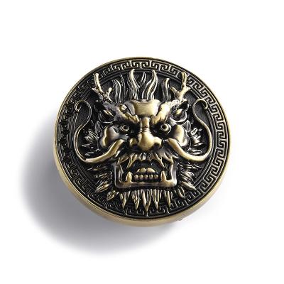 China Round Shaped Metal Belt Buckle / Antique Western Cowboy Belt Buckles Embossed Logo for sale