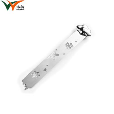 China Ice And Snow Hollow Stainless Steel Bookmark , Creative Plain Metal Bookmarks for sale