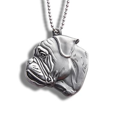 China Anti Loss Metal Dog Id Tags , Necklace Relief Puppy Name Tags 37*40mm for sale