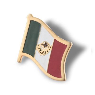 China Souvenir Products Metal Pin Badges Mexico National Flag Shaped for sale