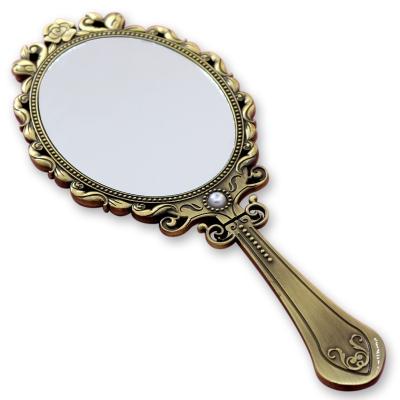 China Delicate Antique Handheld Cosmetic Mirror , Folding Hand Held Mirror for sale