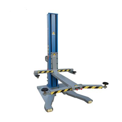 China EU-2.5A QJY-2.5-H CE Certified Version One Electric Car Lift Hydraulic Single Post Lift Movable For War Wash 1 Post Lift 2500KG for sale