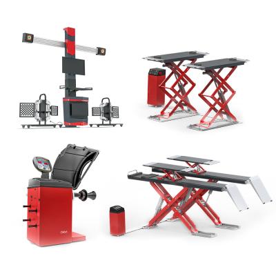 China UE-A730G 3d steel wheel alignment machine scissor lift tire changer and wheel balancer machine combo equipment for car for sale