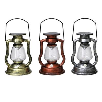 China Retro Home Outdoor Waterproof Solar Kerosene Lamp Battery Lantern Festival Yard Decoration Led Flame Candle Lamp for sale