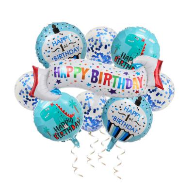 China Party Decoration Balloon Happy Birthday 9 Pcs Set Foil Party Rubber Supplies for sale