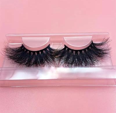 China Wholesale 25 Mm Real Mink Lashes 5d Long Natural Mega Natural Super Messy Fluffy Style Customized Boxes XP Cruelty Free for sale