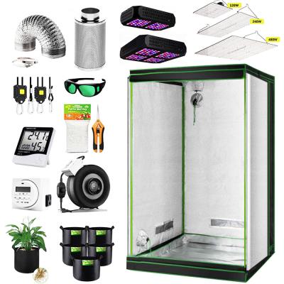 China Easily Assembled Hydroponic Indoor Grow Tent Kit Metal Frame 2x4 4x4 5x5 5x5 Complete Custom Size for sale