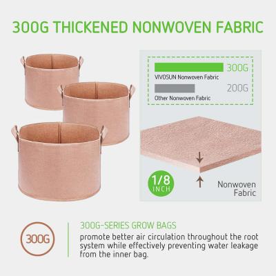 China Nonwoven Fabric Hydroponic Fabric Pot Felt Planter 10 Gallon Grow Bag For Plants Plants Custom Size for sale