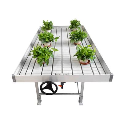 China Adjustable Easily Assembled Hydroponic Agriculture Grow Tables Bench Ebb Flow Rolling Table For Greenhouse for sale