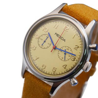 China High Quality Custom Logo Clean Chronograph Luxury Dome Stainless Steel Case Design Vintage Glass Waterproof Pilot Watch For Men for sale