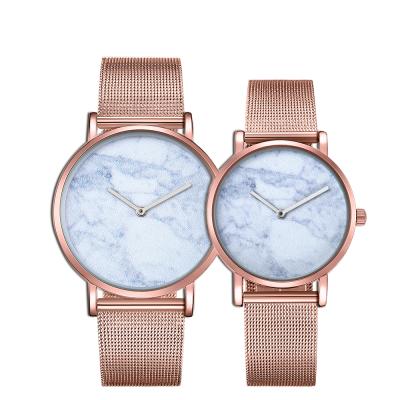 China Non-specific OEM 5atm brand mexda high quality ultra thin stone face waterproof lover watches minimalist couples wristwatch lovers for sale for sale