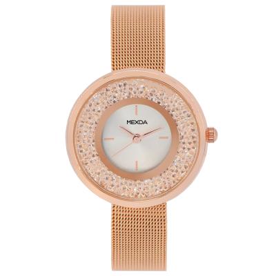 China Mexda Brand Non-Specific Luxury Rose Gold Women Bracelet Watches Stainless Steel Case Dress Diamond Watch For Ladies for sale