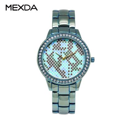 China Mexda Brand Fashion Design Non-Specific Quatrz Movement Women Watch Diamond Bezel 3atm Water Resistant Metal Strap Lady Watches for sale