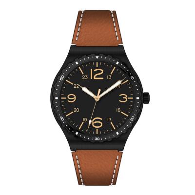 China Wholesale OEM 316 Steel Case Non-Specific Genuine Leather Strap 5 Atm Water Resistant Stainless Steel Casual Watch For Men for sale