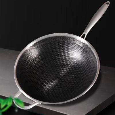 China Non Sustainable Stick Frying Pan With Glass Lid With Three Bottom Layer 304 Stainless Steel Deep Fryer Pan for sale