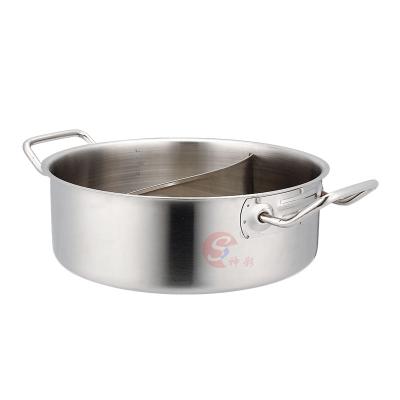 China Sustainable Cooking Stainless Steel Hotpot Hot Pot With Divider Metal Hotpot For Winter for sale