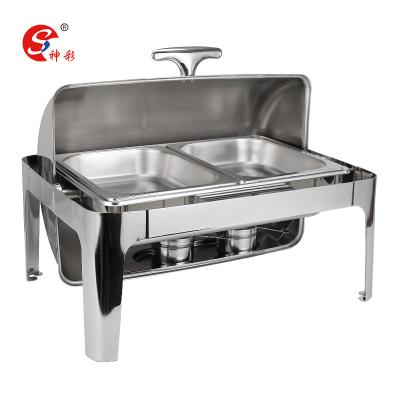 China 1/2/3 Sections Chafing Dish with Lid Pan Water Pan Catering Buffet Food Warmer Tray for sale