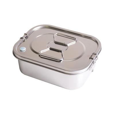 China Viable steel food container with silicone circle stainless steel school lunch box with two layers of tiffin container for sale