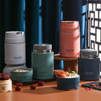 China Freshness Preservation Stainless Steel Lunch Box Wall Double Braised Cans Vacuum Flask Braised Pot Student Clam Pot Lunch Pot Food for sale