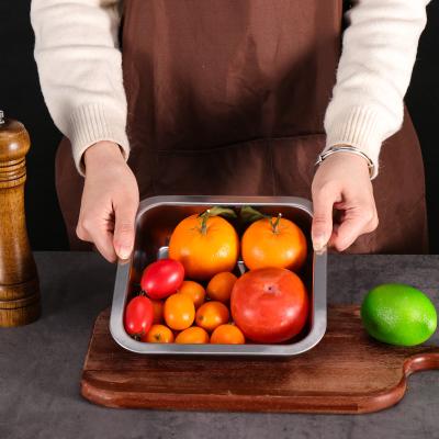 China SS410 Square Food Tray Metal Serving Tray Stainless Steel Tray for sale